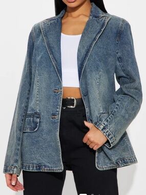 NWT Fashion Nova Denim Blazer
